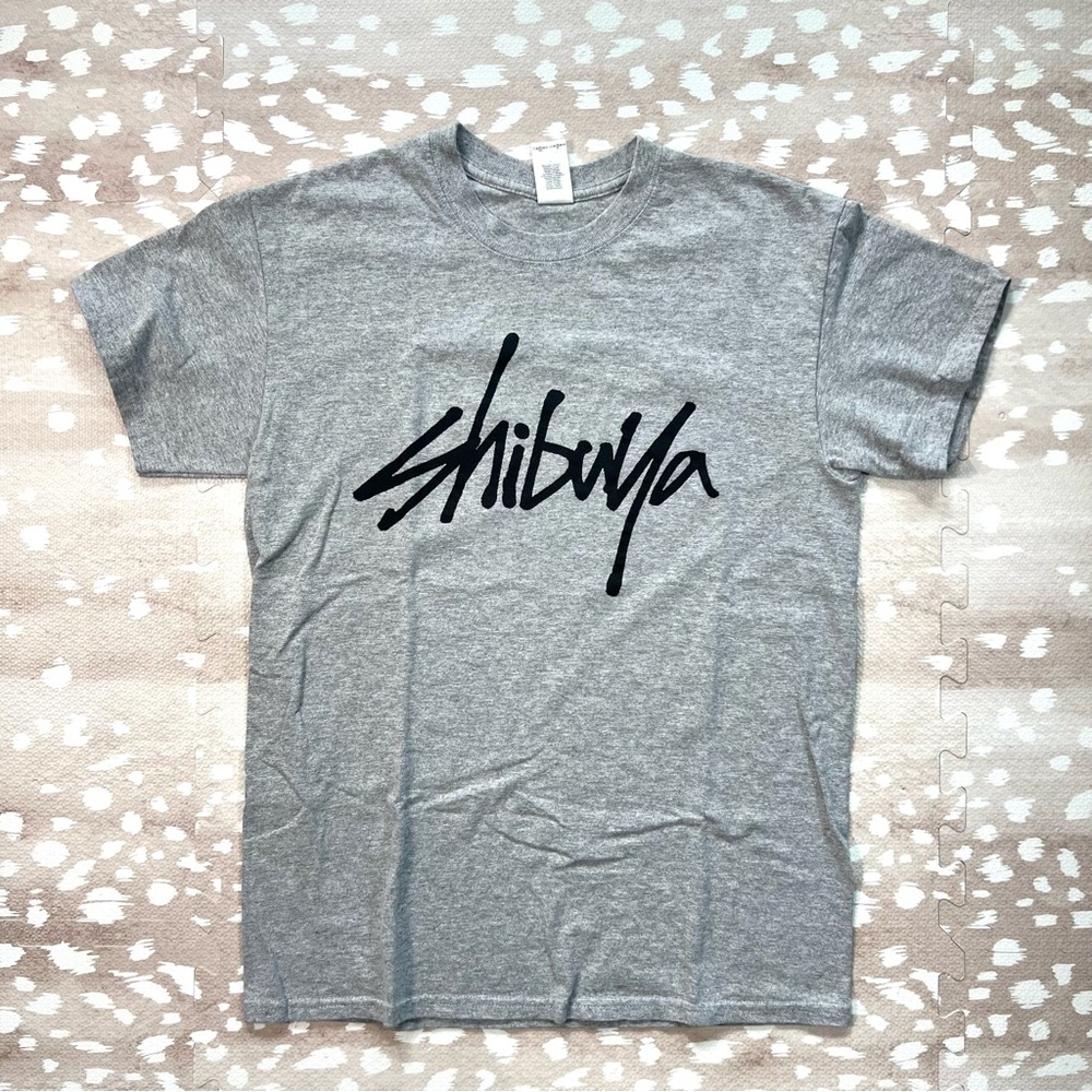 Shibuya Gray Short Sleeve Men's Cotton T-Shirt Size Medium